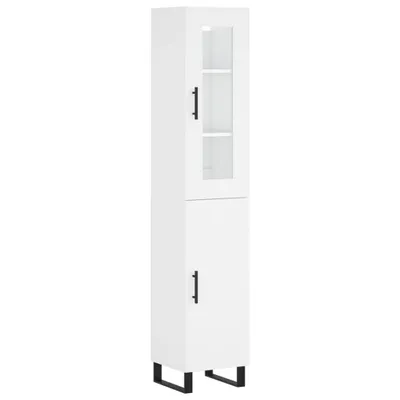 Image de Buffet haut Blanc 34,5x34x180 cm Bois d'ingénierie