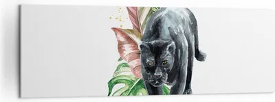 Produktbild von Bild auf Leinwand - Leinwandbild - Einteilig - Schwarz Panther Blätter - 160x50cm - Wand Bild - Wanddeko - Wandbilder - Leinwanddruck - Bilder - Wanddekoration - Leinwand bilder - AB160x50-4813