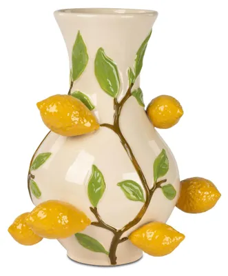 Produktbild von Dekovase ZITRONEN rund H. 35cm creme gelb aus Keramik Formano