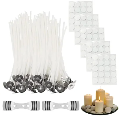 Kerzendocht-Set, 100 Stück, 15 cm, Naturkautschuk, DIY-Kerzenherstellung