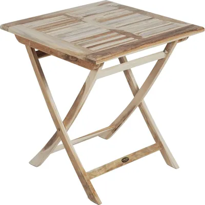 A wooden folding table on a white background.