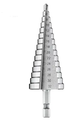 Immagine prodotto di Punta a gradino conica - HSS - 4-32 mm - Gambo 6,35 mm - Punta per lamiera e metallo