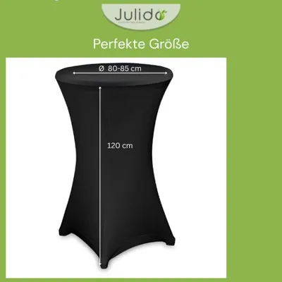 Produktbild von Stehtischhusse Husse Stehtisch Stretch Ø 60 70 80 cm Bistrotisch Hussen 2x Schwarz 2x Weiß 80cm