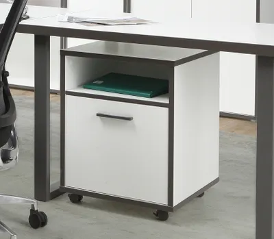 Produktbild von Rollcontainer >KEFLAVIK< in weiß, anthrazit - 49,8x64,6x52,2cm (BxHxT)