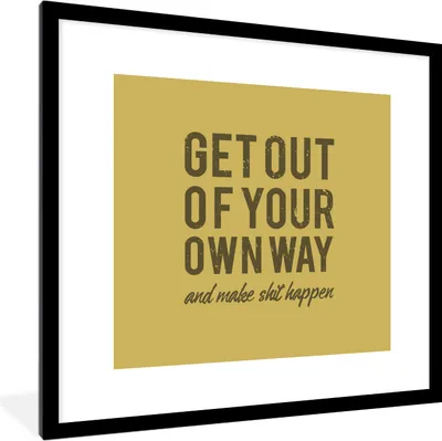 Produktbild von MuchoWow® MuchoWow® Gerahmtes Poster Jahrgang - Text - Gelb 40x40 cm - Poster mit zchwarzem Bilderrahmen - Poster - Plakat im Rahmen