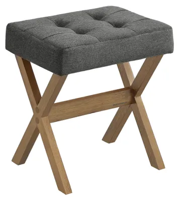 Produktbild von SONGMICS Schminkhocker, gepolstert, Beine aus Holz, 32 x 42 x 46 cm – Schiefergrau- + Braun