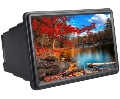 Produktbild von 12 Zoll Handy 3D Bildschirmlupe Smartphone Vergrößerungsglas, Vergrößerer Bildschirm, Lupe 3D Film Video Bildschirm Verstärker Schützen Augen mit Reinigungstuch für iPhone(schwarz)