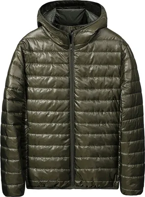 Produktbild von Herren Casual Steppjacke Winterjacke Dicke Warme Wattierte Jacke Autumn Winter Übergangsjacke Reißverschluss Outdoorjacke, Armeegrün, L