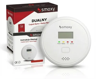 Obrázek produktu pro 2v1 detektor kouře a CO s LCD displejem, alarm oxidu uhelnatého a kouře, certifikovaný, snadná montáž