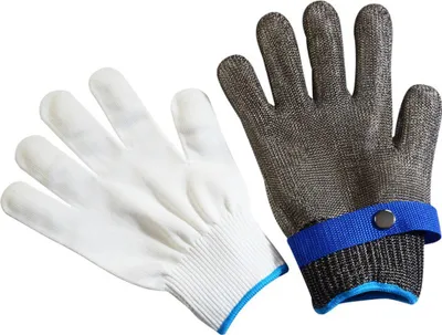 Produktbild von Schnittfeste Handschuhe zum Schlachten von Fischen, schnittfester Handschutz aus Edelstahl, Draht, Metall, Eisen