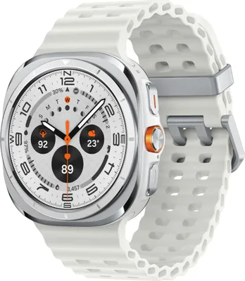 Produktbild von Samsung Galaxy Watch Ultra 4G 47 mm Weiß (Titanium White) und Marine-Armband, weißes Armband L705