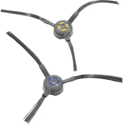 Produktbild von vhbw 2x Seitenbürste kompatibel mit Zaco V80, V85 Saugroboter - Reinigungsbürsten Set, links/rechts, schwarz / blau / gelb