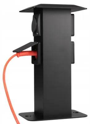 Produktbild von MCJ Gartensockel 3 Steckdosen Schalter Schwarz Matt