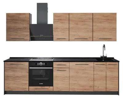 Image de Cuisine Vicco Fame-Line Chêne de force doré/Anthracite 280cm, PT Anthracite, Model 64160