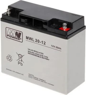 Zdjęcie produktu dla Mwl 20-12: Akumulator Agm 12V/20Ah 181*77*167 (M5)