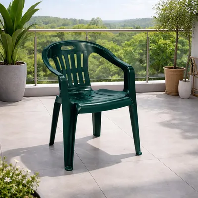 Stapelstuhl Bistrostuhl Gartenstuhl Outdoor Dunkelgrün Kunststoff