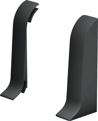 Produktbild von Prinz Endstücke für Kabelkanal-Sockelleiste dunkelgrau 60 mm