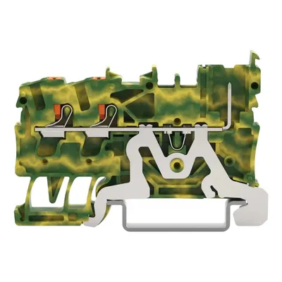 Immagine prodotto di Morsetto di base WAGO a 2 conduttori/1 polo PE; con pulsante; 2,5 mm²; verde-giallo 2222-1307