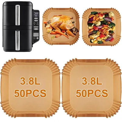 Immagine prodotto di Carta forno per friggitrice ad aria, confezione da 100 pezzi, compatibile con Ninja Double Stack XL SL300EU, capacità 7,6L