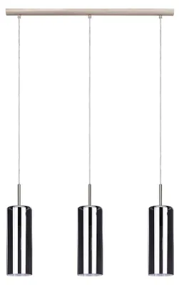 Immagine prodotto di Lampadario Industrial Selvino 3 Luci Acciaio Grigio Opaco Diffusore Nero