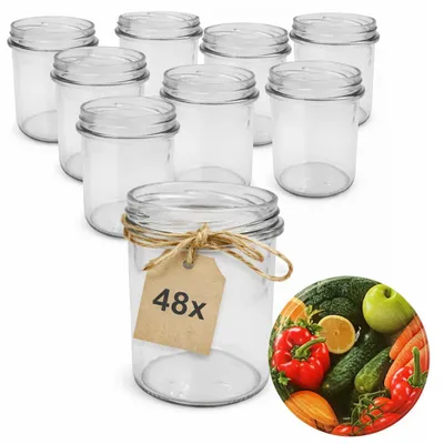 Produktbild von ART TWIST HOME Einmachgläser mit Schraubdeckel 48x 350 ml – Vorratsgläser Glasbehälter Vielseitige Robuste aus Dickem Glas - perfekt für Marmeladen Honig Säfte Gurken Konfitüren und Vorratshaltung