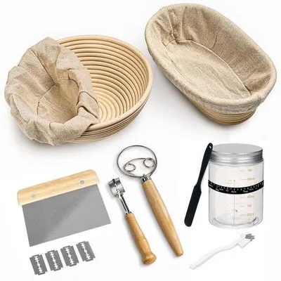 Productafbeelding van 8-delig Brood Bakset met Fermentatie Mand en Accessoires