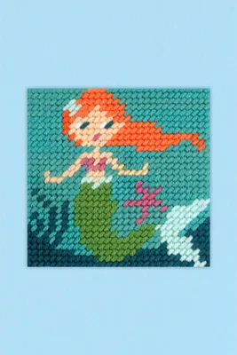Produktbild von DMC Gobelin Stickset "Meerjungfrau", vorbedruckt, 15x15cm