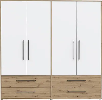 Produktbild von Drehtürenschrank >MOKKARIS< in Artisan Eiche - 205,9x200,1x58,8cm (BxHxT)