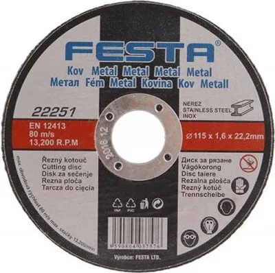 Immagine prodotto di Mola da taglio FESTA per metallo 115x1,6x22,2mm