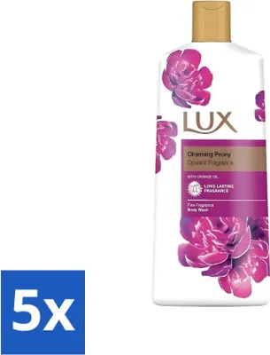 Immagine prodotto di Lux - Gel doccia - Peonia incantevole - Gel doccia nutriente - Lunga durata - 600 ml - Confezione risparmio - 5 pezzi