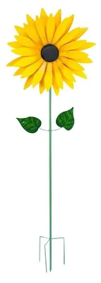 Sonnenblumen-Windmühle aus Metall, 75 cm, gelb für Garten