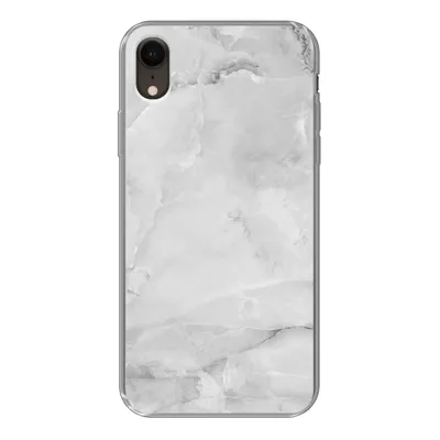 Produktbild von MuchoWow® Handyhülle Schutzhülle Hülle für iPhone XR Marmor - Stein - Weiß - Grau - Marmoroptik Silikon Softcase Handy Hülle - Schutzdeckel