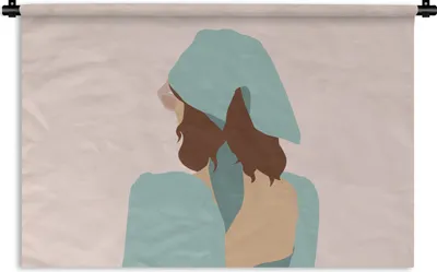Produktbild von MuchoWow® Wandteppich Wandbehang Sommer - Frau - Abstrakt 60x40 cm Tapisserie Dekoration Wandtuch - Wanddekorationen