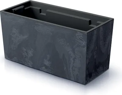Produktbild von Balkonkasten Beton Design Blumenkasten Blumentopf Pfalnzkübel Kunststoff Anthrazit 39,5 x 18,5 x 19,5 cm