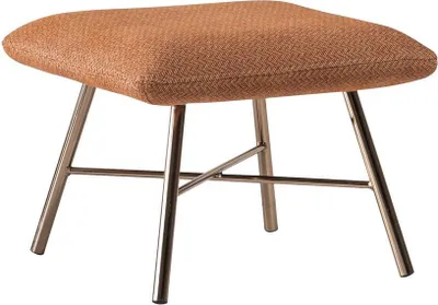 Immagine prodotto di Pouf moderno in acciaio inossidabile, poggiapiedi imbottito, mobili