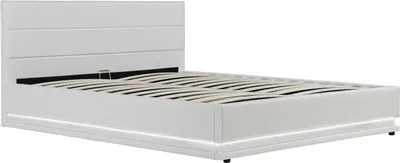 Image de Lit LED avec coffre "Anastasia" - 160 x 200 cm - Blanc