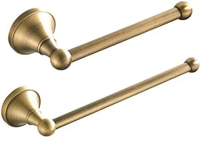 Produktbild von Badezimmeraccessoireset Handtuchring und Toilettenpapierhalter - gebürstete Bronze