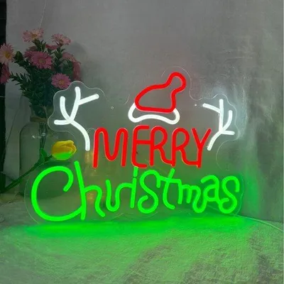 Obrázek produktu pro Neonová akrylová LED pláž, 41 x 29 cm, vánoční dekorace