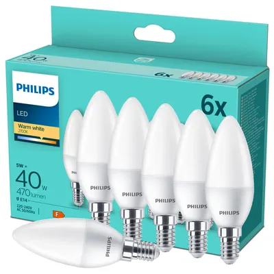 Obrázok produktu pre Philips 8719514313446, 4,9 W, 40 W, E14, 470 lm, 15000 h, Teplá biela