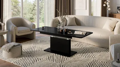 Produktbild von Design Couchtisch Tisch DC-1 - stufenlos höhenverstellbar ausziehbar Esstisch