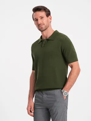 Produktbild von Ombre Clothing Herren-T-Shirt mit Kragen Leozorwyn olive XXL