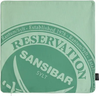 Produktbild von Sansibar Kissenbezug "Reservation Design" Kissenhülle, 45x45 cm, 100% Baumwolle, light green