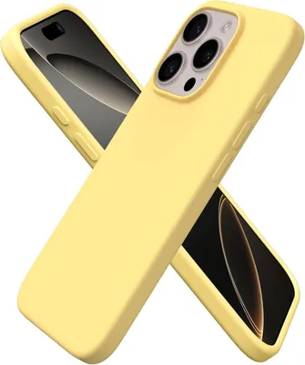 Produktbild von iPhone 16 Pro Hülle Silikon 6,3 Zoll Kratzfeste stoßfeste Schutzhülle Leicht Gelb
