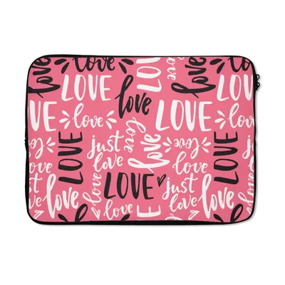 Produktbild von MuchoWow® Laptop Hülle 13 Zoll Liebe - Valentinstag - Zitate - Muster Laptoptasche - Laptophülle - Sleeve - Rundumschutz