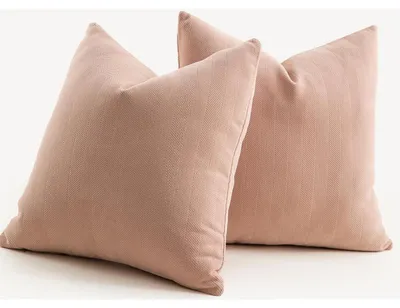 Productafbeelding van Kussensloop set van 2, 50x50 cm, roze, chenille, zacht, modern. Decoratieve kussens, kussenhoes