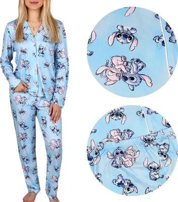 Produktbild von Disney Lilo und Stitch Kinder-Schlafanzug mit Knöpfen, Langarm-Schlafanzug 5-6 Jahre