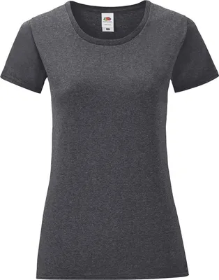 Produktbild von Fruit Of The Loom Damen T-Shirt Iconic, kurzärmlig PC3400 (XL) (Dunkelgrau meliert)