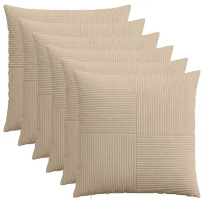 Produktbild von vidaXL Kissenbezug 6 pcs ALMELO Taupe 55 x 55 cm Cord