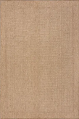 Produktbild von Outdoor Teppich Unifarben, Bordüre, Balkon schmutzabweisend Natur Rechteckig 200x290 | 100% Polypropylen, ohne Rückenbeschichtung | Florhöhe: 0 cm