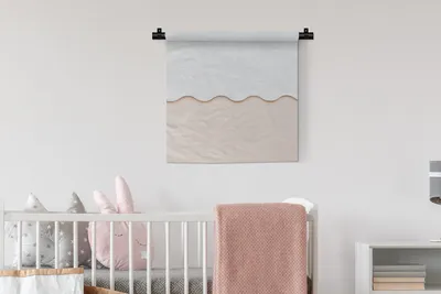 Produktbild von MuchoWow® Wandteppich Wandbehang Sommer - Rosa - Wellen 60x60 cm Tapisserie Dekoration Wandtuch - Dekorationen - Wand Decke